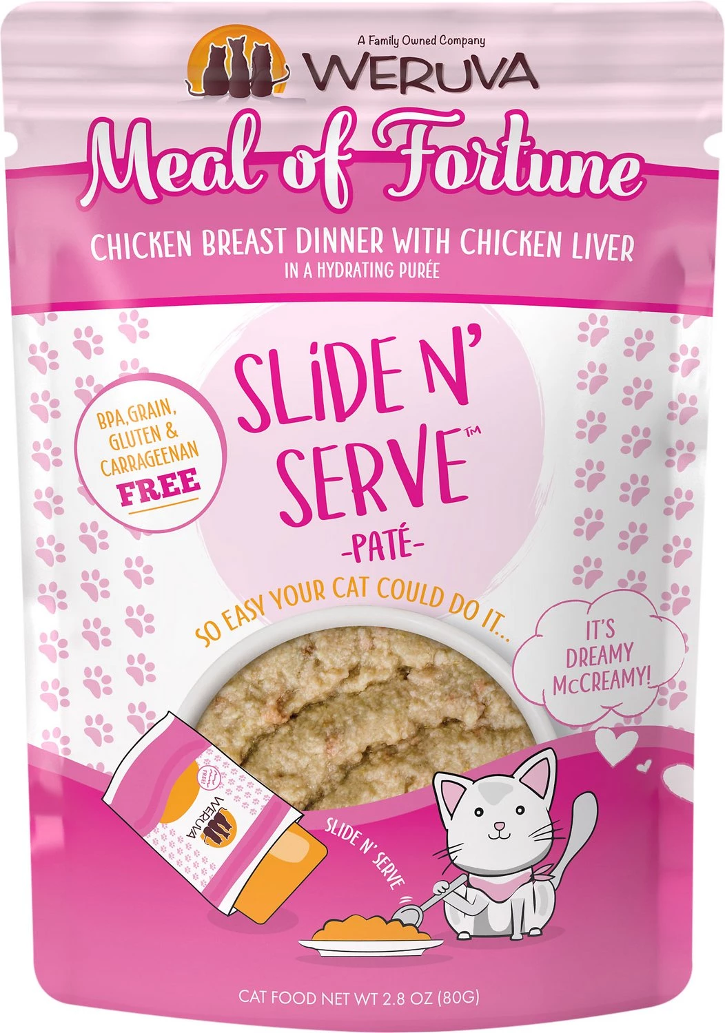 Canned Food Weruva Slide N' Serve Meal Of Fortune Chicken Breast With Chicken Liver Cat Food Pouch 3 Canned Food Weruva Slide N' Serve Meal Of Fortune Chicken Breast With Chicken Liver Cat Food Pouch