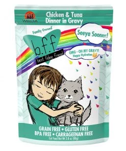 Weruva BFF OMG Seeya Sooner! Chicken & Tuna In Gravy Cat Food Pouches 2.8oz Canned Food