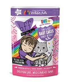 Weruva BFF OMG Tuna & Beef Baby Cakes In Gravy Cat Food Pouches 2.8oz