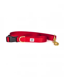 Dog + Bone Adjustable Leash Red