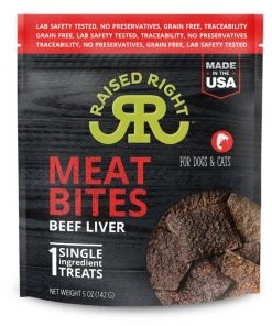 Dog Raised Right Beef Liver Bites Treats 5oz