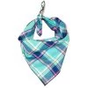 Worthy Dog Aqua/Navy Plaid Bandana