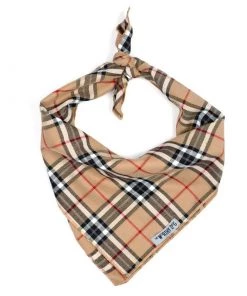 Worthy Dog Tan Plaid Bandana
