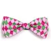 Worthy Dog Preppy Argyle Pink Bow Tie