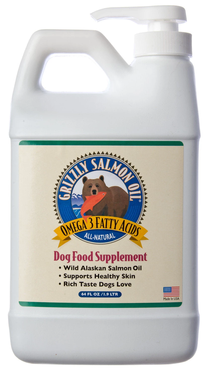 Furlys Store Grizzly Omega-3 Salmon Oil Pump Bottle Dog 9 Furlys Store Grizzly Omega-3 Salmon Oil Pump Bottle Dog