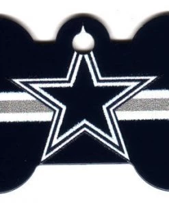 Furlys Store Dallas Cowboys Bone Shaped Dog ID Tag With Custom Engraving