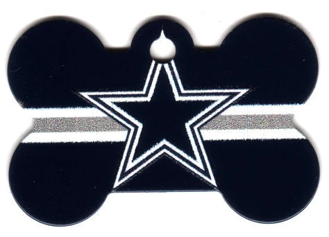 Furlys Store Dallas Cowboys Bone Shaped Dog ID Tag With Custom Engraving 3 Furlys Store Dallas Cowboys Bone Shaped Dog ID Tag With Custom Engraving