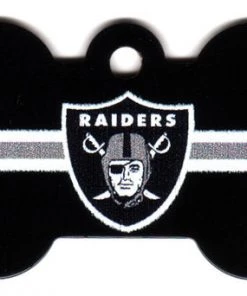 Furlys Store Oakland Raiders Bone Shaped Dog ID Tag With Custom Engraving