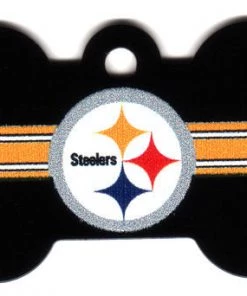 Furlys Store Pittsburgh Steelers Bone Shaped Dog ID Tag With Custom Engraving