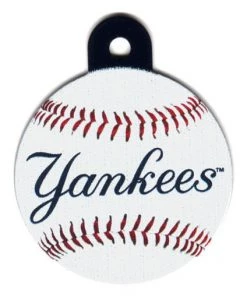 Furlys Store New York Yankees Circle Shaped Dog ID Tag With Custom Engraving