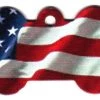 Furlys Store American Flag Bone Shaped Dog ID Tag With Custom Engraving