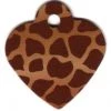 Furlys Store Heart Shaped Giraffe Print Pet ID Tag With Custom Engraving Dog