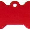 Furlys Store Aluminum Red Bone Shaped Dog ID Tag With Custom Engraving