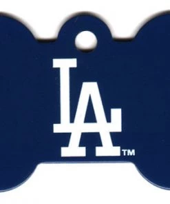 Furly's Pet Supply Los Angeles Dodgers Bone Shaped Dog ID Tag With Custom Engraving