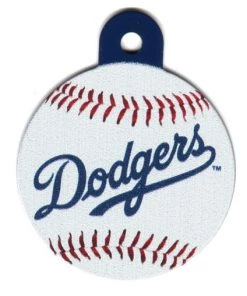 Furly's Pet Supply Los Angeles Dodgers Circle Shaped Dog ID Tag With Custom Engraving