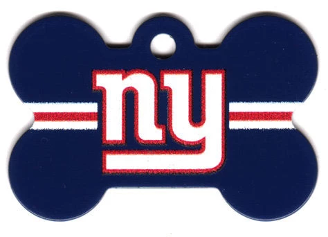 Furly's Pet Supply New York Giants Bone Shaped Dog ID Tag With Custom Engraving 3 Furly's Pet Supply New York Giants Bone Shaped Dog ID Tag With Custom Engraving