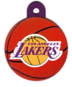 Furly's Pet Supply Los Angeles Lakers Circle Shaped Dog ID Tag With Custom Engraving