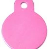 Furly's Pet Supply Pink Aluminum Circle Shaped Pet ID Tag With Custom Engraving Dog