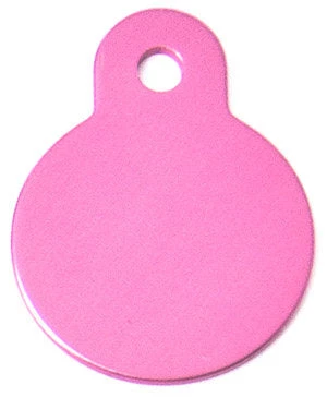 Furly's Pet Supply Pink Aluminum Circle Shaped Pet ID Tag With Custom Engraving Dog 3 Furly's Pet Supply Pink Aluminum Circle Shaped Pet ID Tag With Custom Engraving Dog