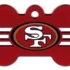 Furly's Pet Supply San Francisco 49ers Bone Shaped Dog ID Tag With Custom Engraving