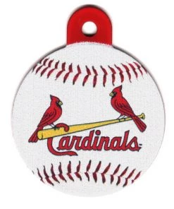 Furly's Pet Supply St Louis Cardinals Circle Shaped Pet ID Tag With Custom Engraving Dog