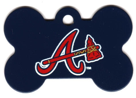 Furly's Pet Supply Atlanta Braves Bone Shaped Dog ID Tag With Custom Engraving 3 Furly's Pet Supply Atlanta Braves Bone Shaped Dog ID Tag With Custom Engraving