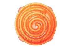 Furly's Pet Supply Kyjen Slow Feeder Coral Orange Dog Bowl