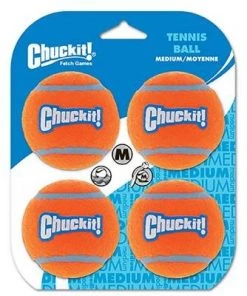 Furly's Pet Supply Chuckit Tennis Balls Medium 4 Pack