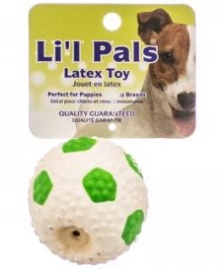 Lil Pals Latex Mini Soccer Ball For Dogs - Green & White