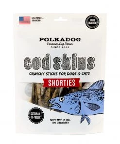 Polka Dog Cod Skins Shorties Dog Treats 2oz